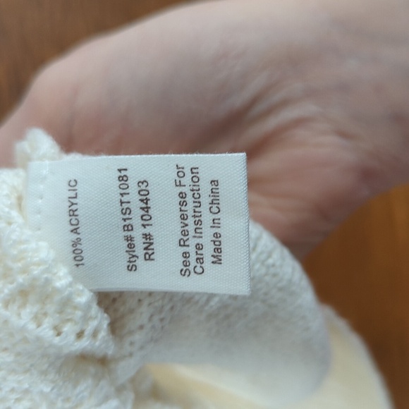 Blu Pepper Chunky Cable Knit Tank Top Cream Size S - Picture 5 of 7